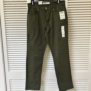 Signature Levi Strauss Athletic Tech Cotton Jeans Khaki Army Green 30x30 NWT